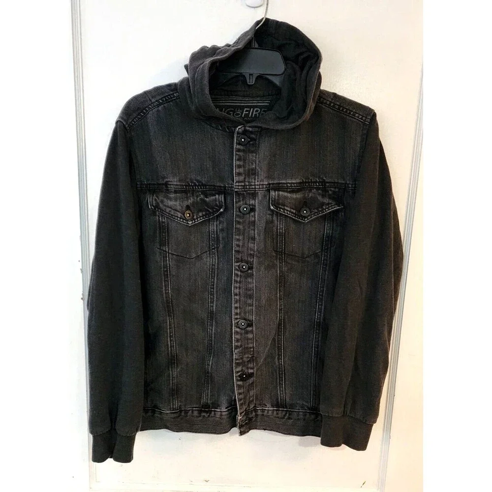 Ring Of Fire Downtown Los Angeles Men Gray Jacket Size L - Picture 2 of 9